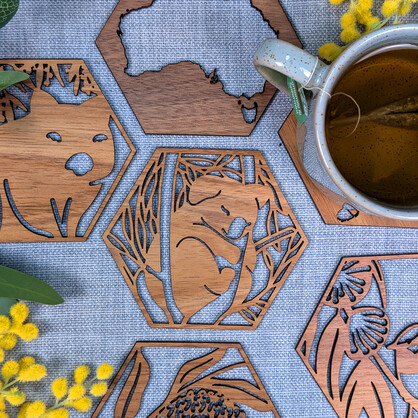 CUSTOM Wooden Coaster Set - choose the 4 coasters that suit your customers