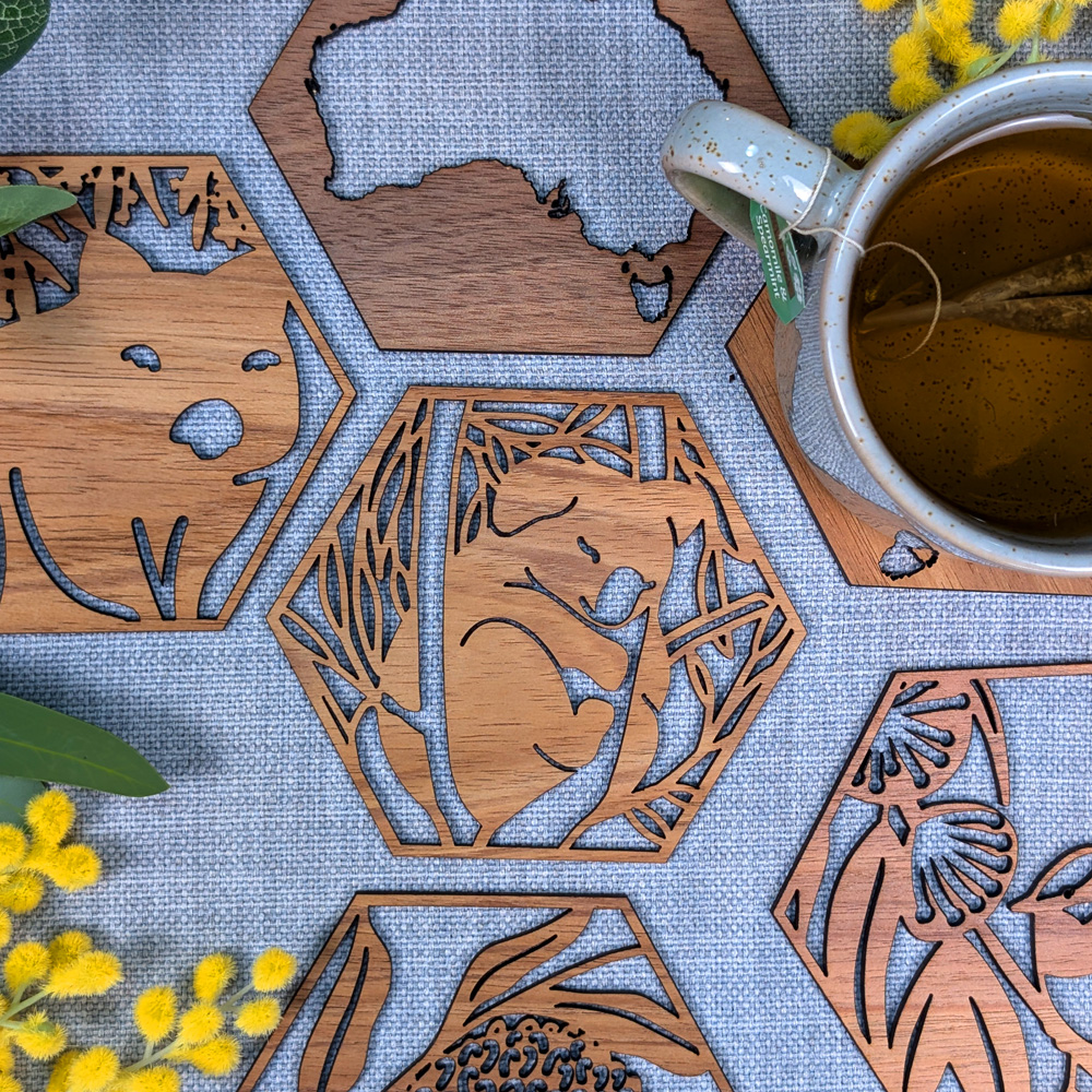 CUSTOM Wooden Coaster Set - choose the 4 coasters that suit your customers