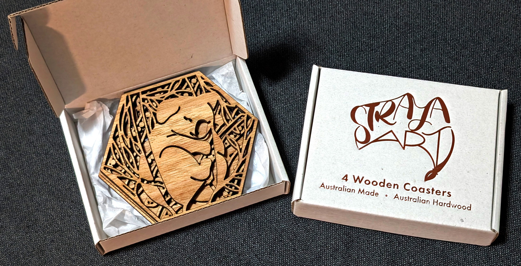 CUSTOM Wooden Coaster Set - choose the 4 coasters that suit your customers