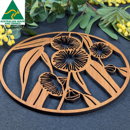 Flowering Bluegum: Australian Wooden Trivet / Pot Stand (Large)