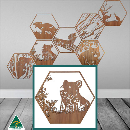Smiling Quokka Hexagon Wall Art
