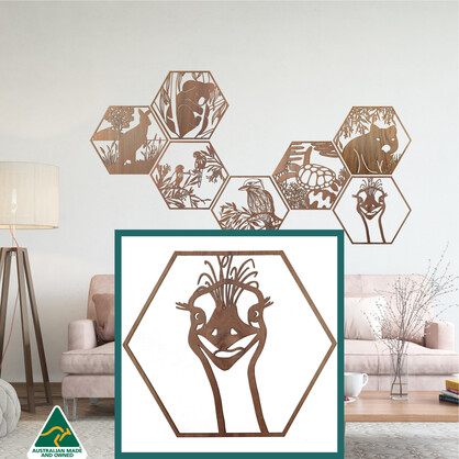Emu Hexagon Wall Art