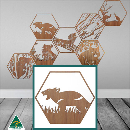 Tasmanian Devil Hexagon Wall Art