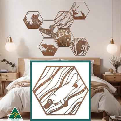 Platypus Swimming Hexagon Wall Art