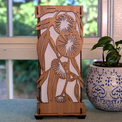 Blue Wren: Australian Hardwood Lamp