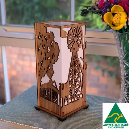 Outback Station: Australian Hardwood Lamp
