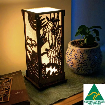 Dolphins and Turtles: Australian Hardwood Lamp