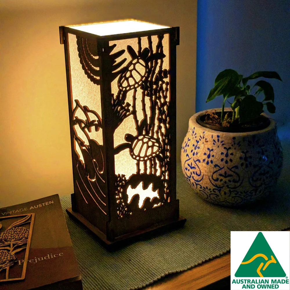 Dolphins and Turtles: Australian Hardwood Lamp