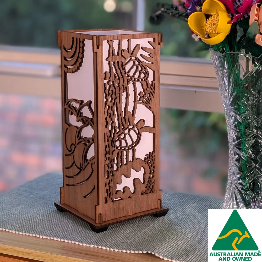Dolphins and Turtles: Australian Hardwood Lamp