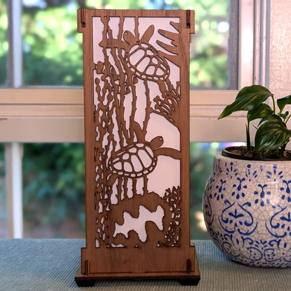 Dolphins and Turtles: Australian Hardwood Lamp