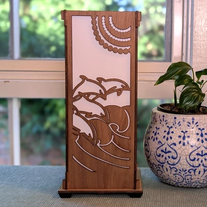 Dolphins and Turtles: Australian Hardwood Lamp