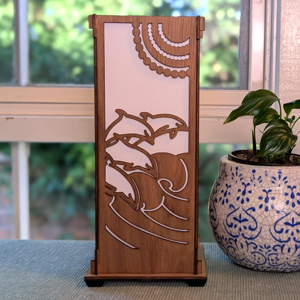 Dolphins and Turtles: Australian Hardwood Lamp