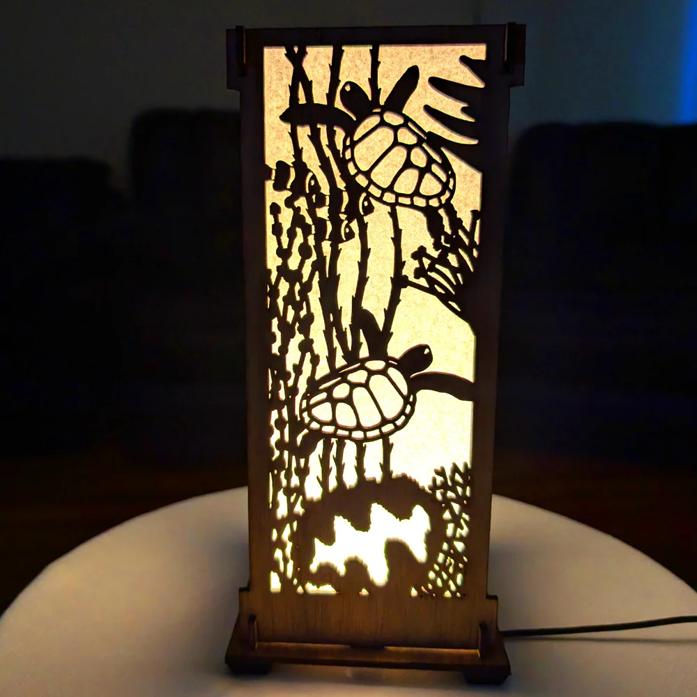 Dolphins and Turtles: Australian Hardwood Lamp