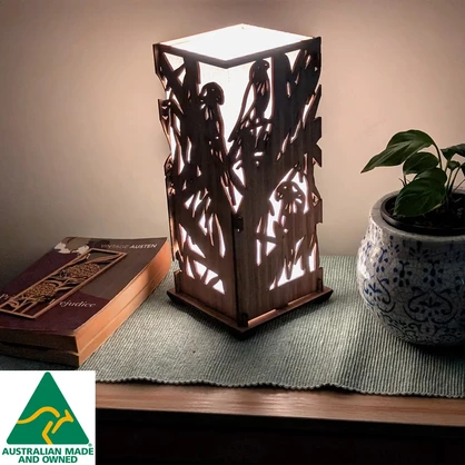 Aussie Birds: Australian Hardwood Lamp