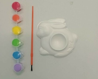 Easter bunny paint your own egg holder plaster painting kit