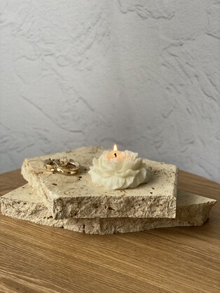 Peony Flower Eco-Friendly Sculptural Soy Wax Candle