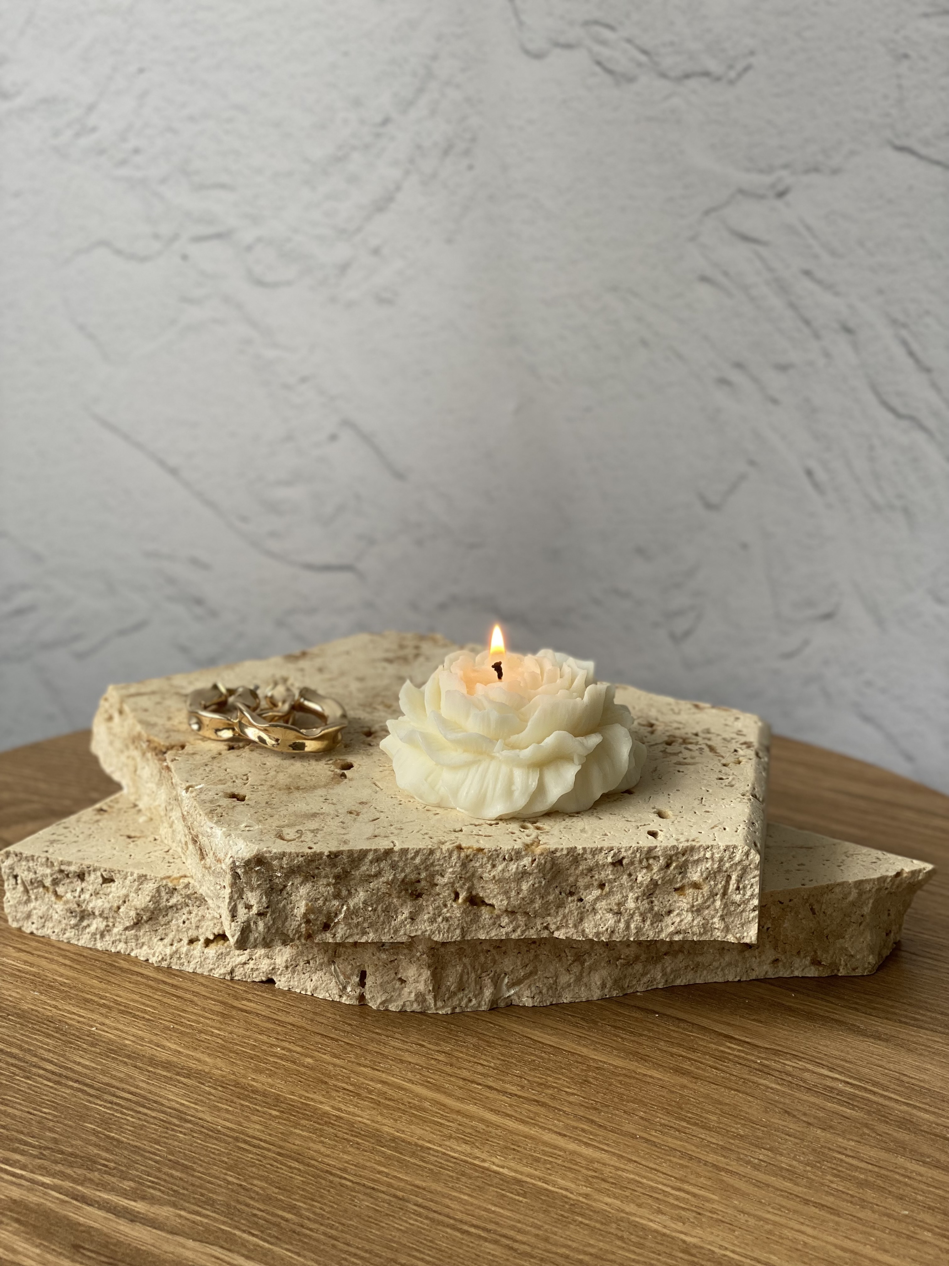 Peony Flower Eco-Friendly Sculptural Soy Wax Candle