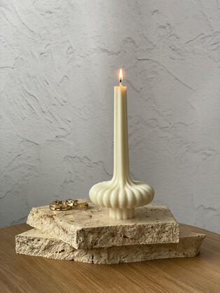 Romance 20 Eco-Friendly Pillar Sculptural Soy Wax Candle
