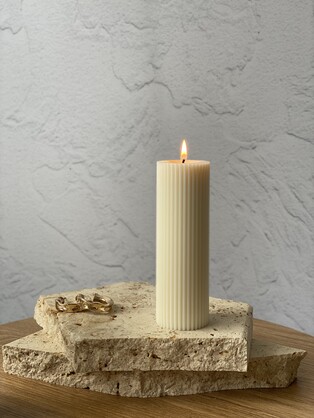 Skye 15 Eco-Friendly Pillar Sculptural Soy Wax Candles