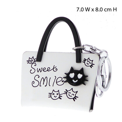 KR-H'bag Smile Cats on White