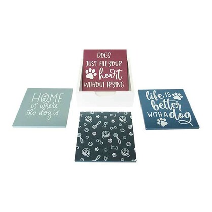 Dog Message Coasters Set 4