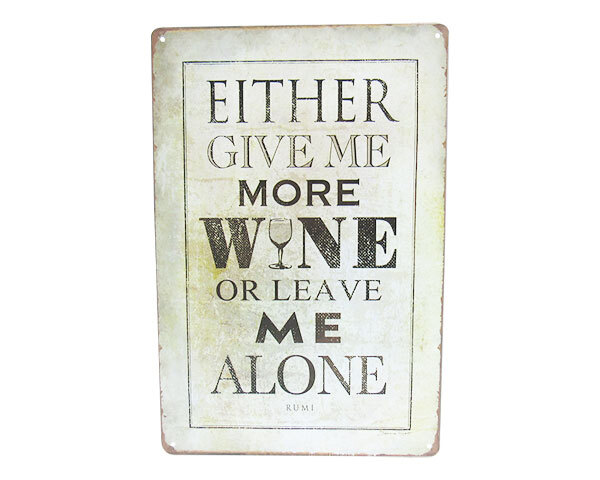 Art Tin More Wine Sign