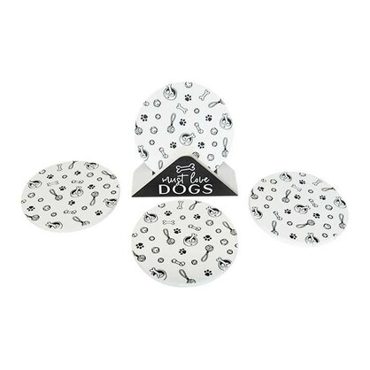 Dog Round Coasters Set 4