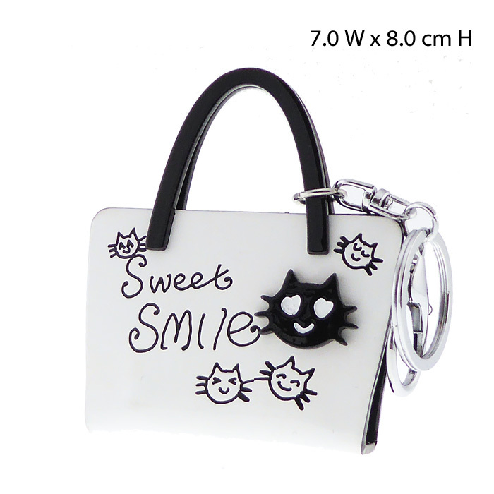 KR-H'bag Smile Cats on White
