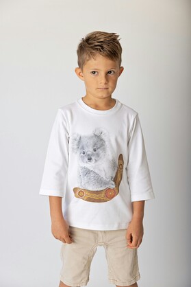 Koala with Boomerang | Organic Cotton T-Shirt | 3/4 Sleeve | Size 1 - 7