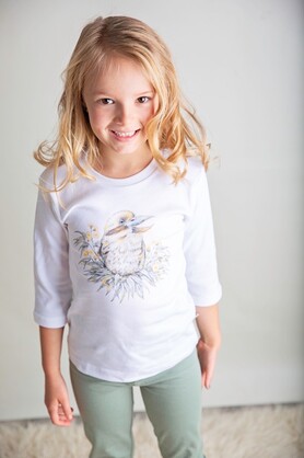 Kookaburra | Organic Cotton T-Shirt | 3/4 Sleeve | Size 1 - 7