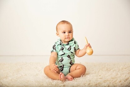 Magpie | Organic Cotton Bodysuit | Short Sleeve | Size 000 - 1