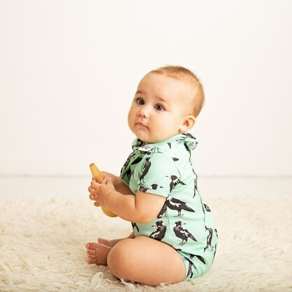 Magpie | Organic Cotton Bodysuit | Short Sleeve | Size 000 - 1