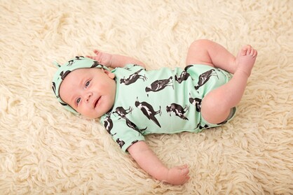 Magpie | Organic Cotton Bodysuit | Short Sleeve | Size 000 - 1