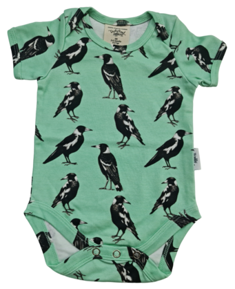 Magpie | Organic Cotton Bodysuit | Short Sleeve | Size 000 - 1