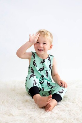 Magpie | Organic Cotton Romper | Size 000 - 2