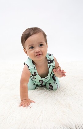 Magpie | Organic Cotton Romper | Size 000 - 2