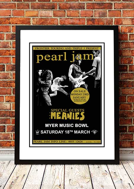 Pearl Jam 'Myer Music Bowl' Melbourne, Australian Tour Poster 1995