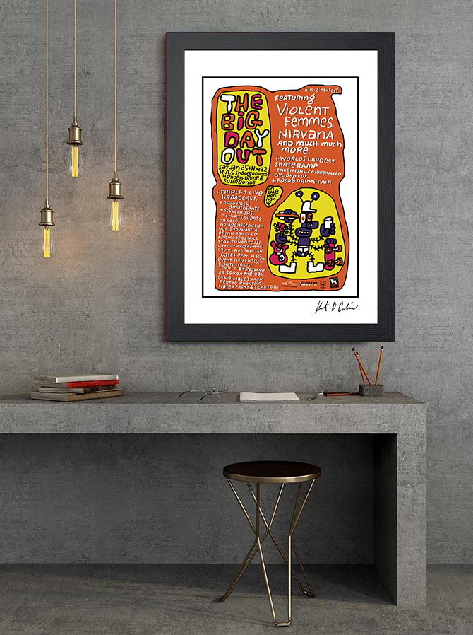 Signed BIG DAY OUT 'Music Festival' Promotional Poster 1992