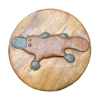 Fair Trade Wooden Stool Platypus