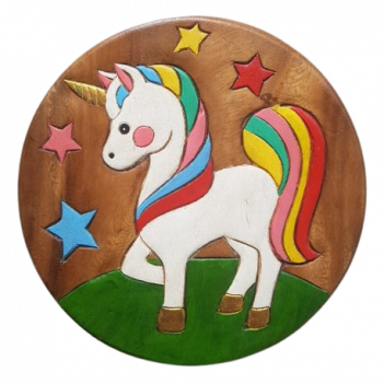 Fair Trade Wooden Stool Unicorn