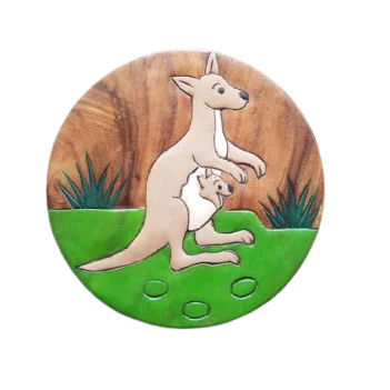 Fair Trade Wooden Stool Kangaroo