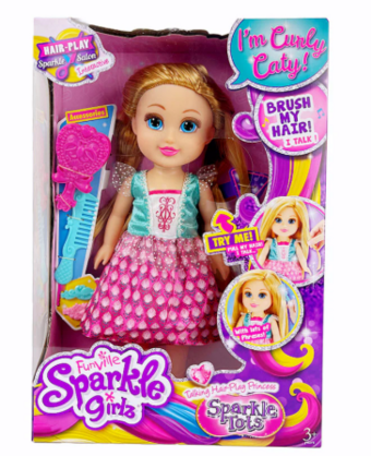 Funville Sparkle Girlz Talking Hair-Play Princess Sparkle Tots - Blonde