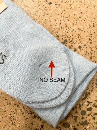 Angora Wool Blend Cushion Foot Loose Top Socks - NO SEAM - Sky-blue