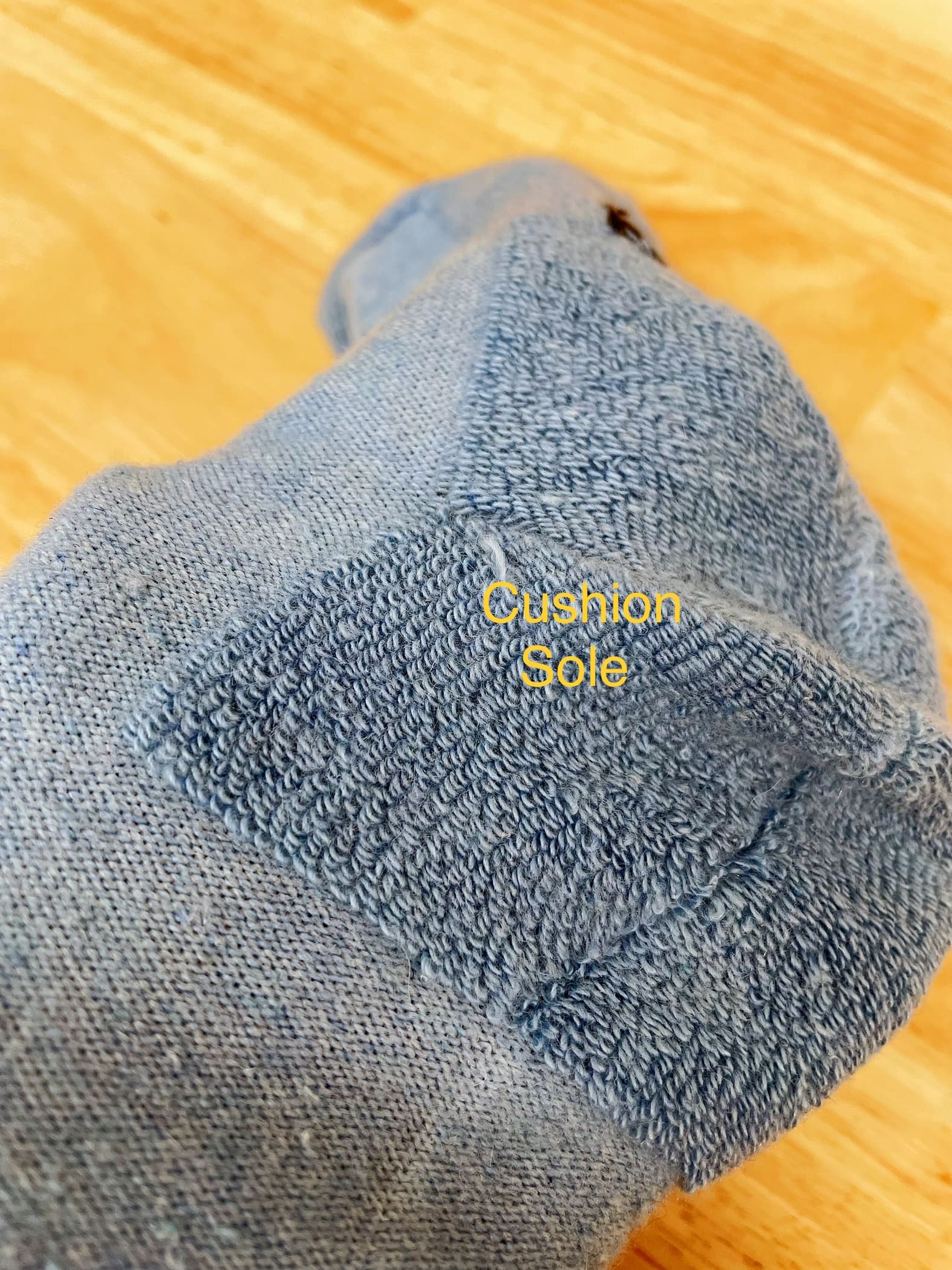 Angora Wool Blend Cushion Foot Loose Top Socks - NO SEAM - Sky-blue