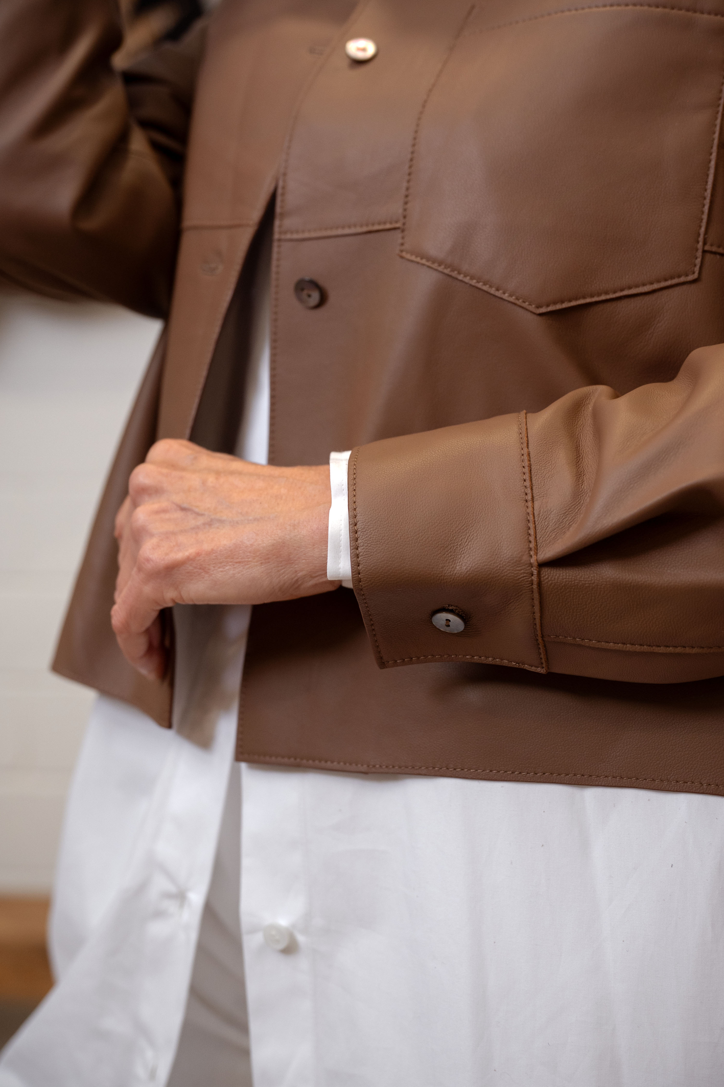 Vin Leather Shirt Jacket