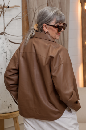 Vin Leather Shirt Jacket