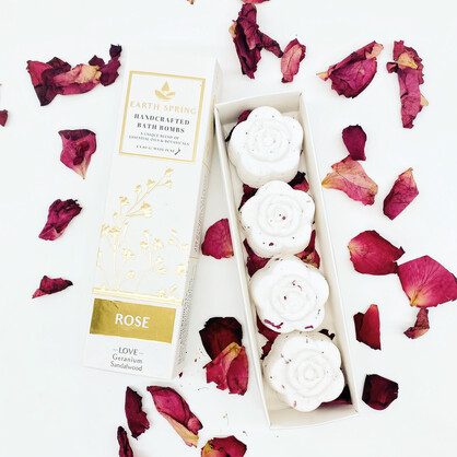 Earth Spring ROSE Hand Crafted Bathbombs (4 pack)