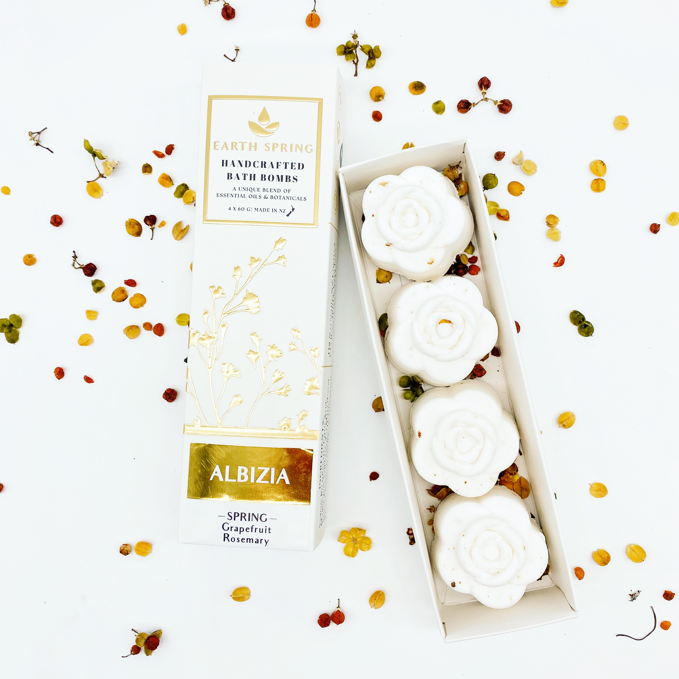 Earth Spring ALBIZIA Hand Crafted Bathbombs (4 pack)