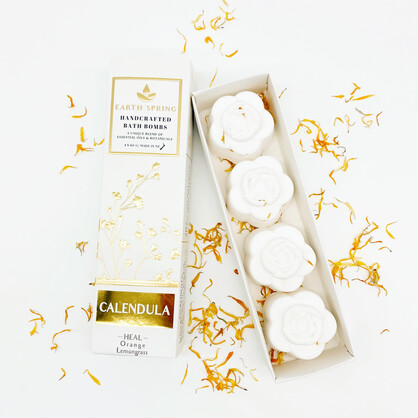 Earth Spring CALENDULA Hand Crafted Bathbombs (4 pack)