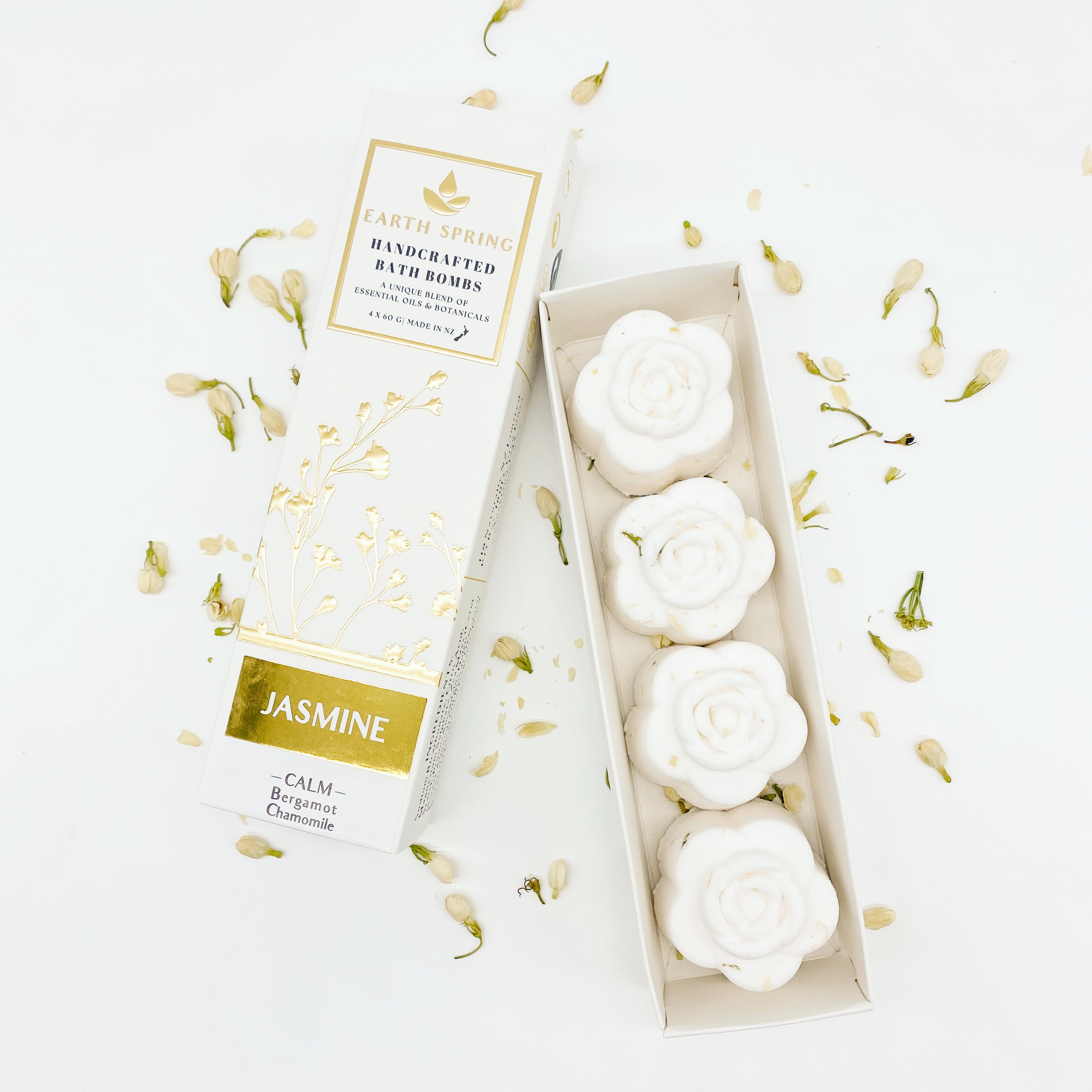 Earth Spring JASMINE Hand Crafted Bathbombs (4 pack)